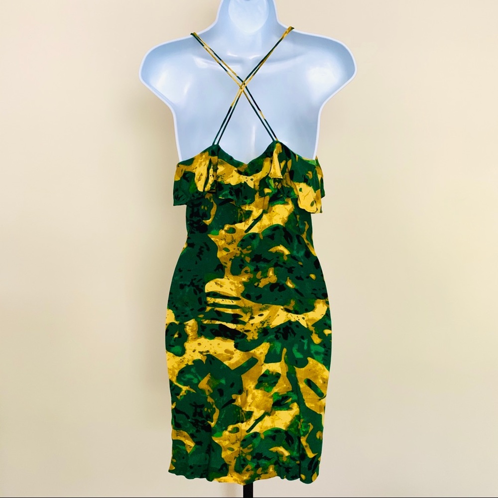 Gold and Green Dress w/Ruffles - Picture 4 of 5